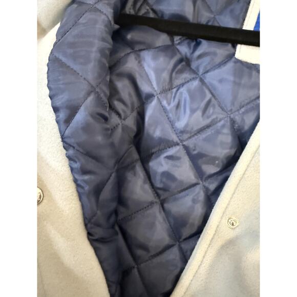 Dallas Cowboys Varsity Jacket Men Large Gray Navy NFL Football Fleece Snap NWT - Picture 10 of 10